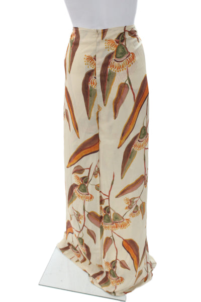 Andrea Iyamah Womens Maxi Wrap Skirt Beige Floral Polyester Size XS