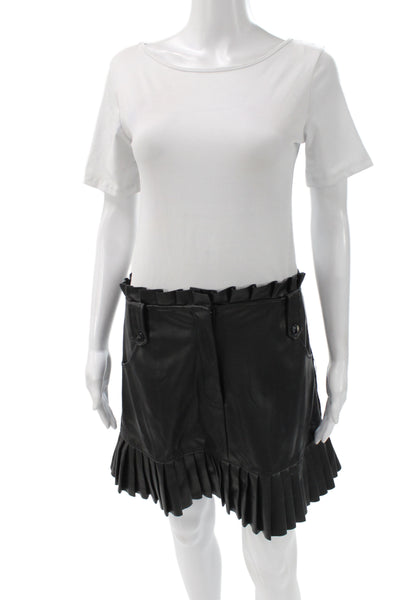 Zara Women Pleated Mini Skort Black Knee Length Size L