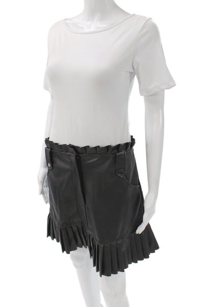 Zara Women Pleated Mini Skort Black Knee Length Size L