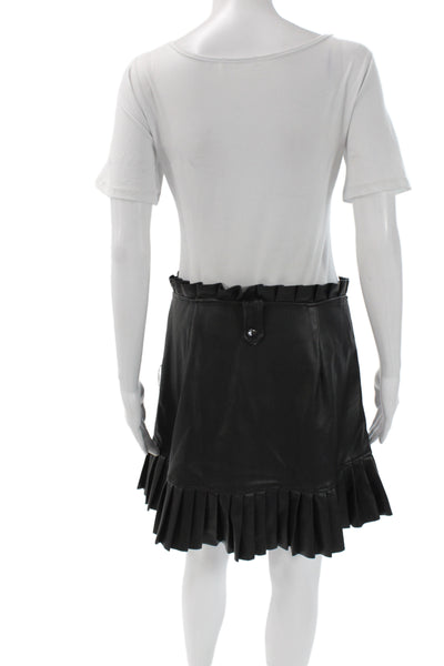 Zara Women Pleated Mini Skort Black Knee Length Size L
