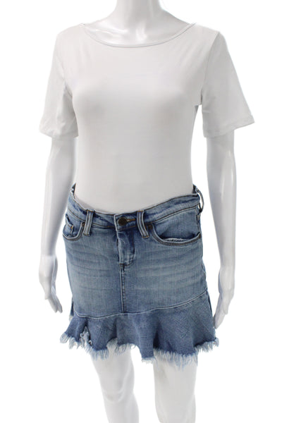 BLANKNYC Womens Light Blue Mini Trumpet Skirt Size 27
