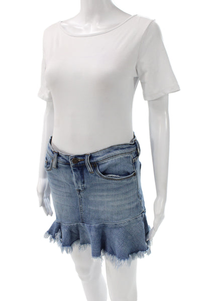 BLANKNYC Womens Light Blue Mini Trumpet Skirt Size 27