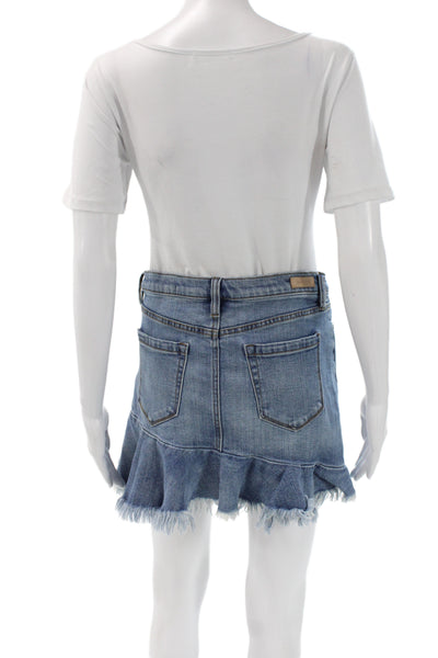 BLANKNYC Womens Light Blue Mini Trumpet Skirt Size 27