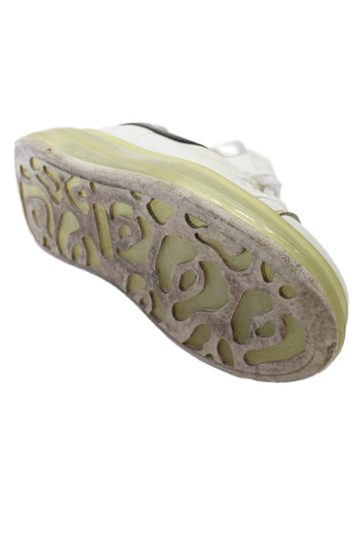 Alexander McQueen Womens Lace Up Logo Back Chunky Sneakers White Leather 36.5