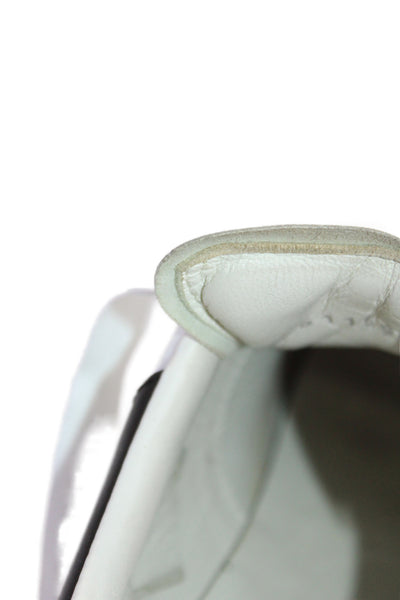Alexander McQueen Womens Lace Up Logo Back Chunky Sneakers White Leather 36.5