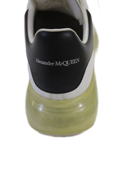 Alexander McQueen Womens Lace Up Logo Back Chunky Sneakers White Leather 36.5