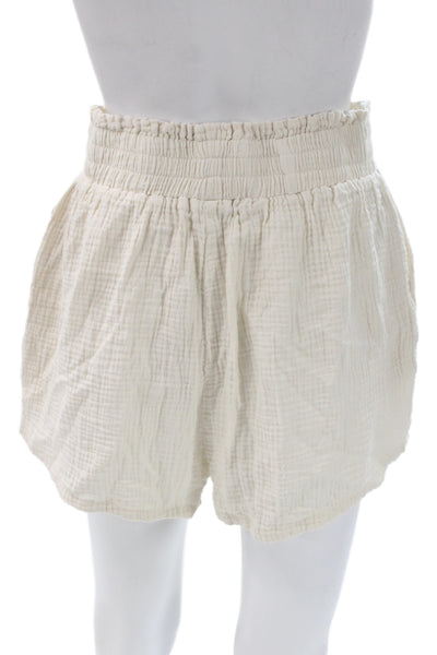 Robertson + Rodeo Unisex Beige Cotton Beach Solid Shorts Size L