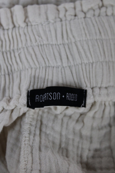 Robertson + Rodeo Unisex Beige Cotton Beach Solid Shorts Size L