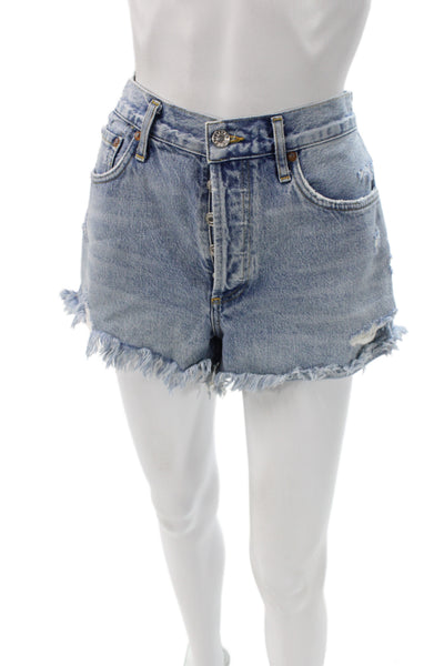 Agolde Unisex 90s Light Blue 100% Cotton Shorts Size 29