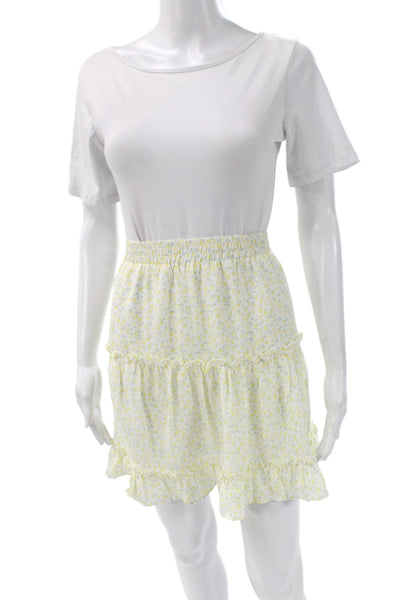 Aqua Womens White Floral Mini Sundress Sleeveless Tie Neck Size L