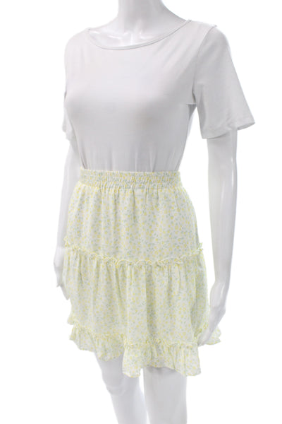 Aqua Womens White Floral Mini Sundress Sleeveless Tie Neck Size L