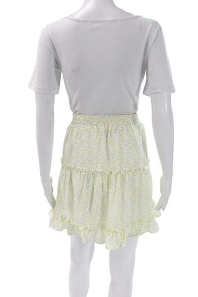 Aqua Womens White Floral Mini Sundress Sleeveless Tie Neck Size L