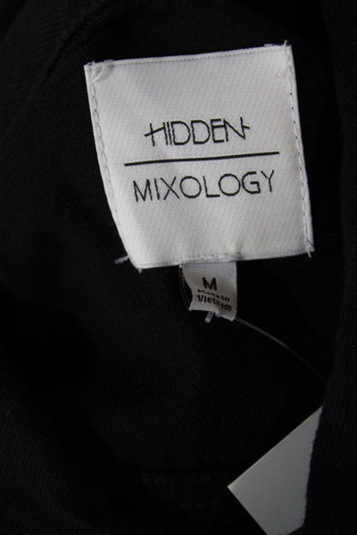 Hidden Womens Black Grunge Cotton Long Sleeve Jacket Size M