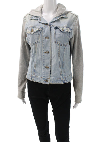 Jet John Eshaya Womens Gray Collared Button Jacket 90s Cotton Lycra Size M