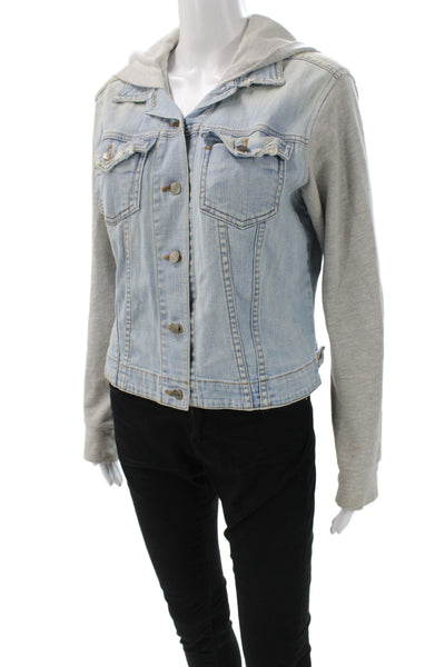 Jet John Eshaya Womens Gray Collared Button Jacket 90s Cotton Lycra Size M