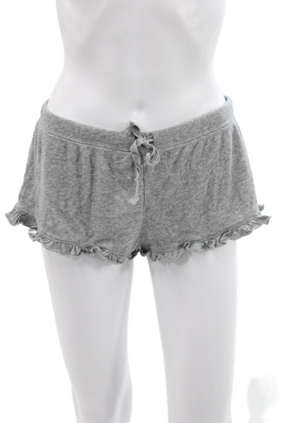 Skin Womens Ruffled Cotton  Knit shorts Gray Size 4