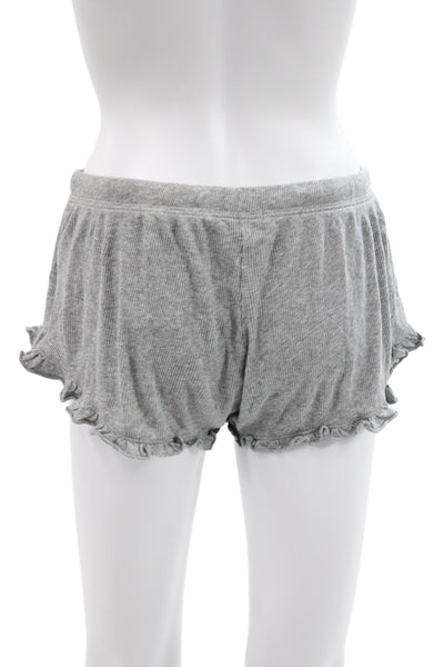 Skin Womens Ruffled Cotton  Knit shorts Gray Size 4