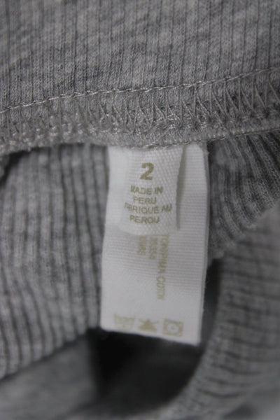 Skin Womens Ruffled Cotton  Knit shorts Gray Size 4