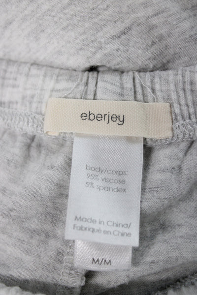Eberjey Womens Cotton Collard Button front  Pajamas Set Gray  Size M