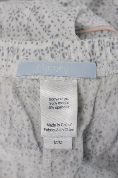 Eberjey Women's Cotton Collard Button front  Pajamas Set Gray Size M