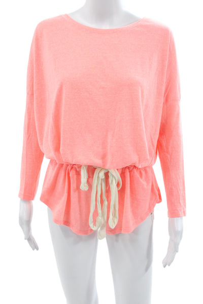 Eberjey Women's Cotton  Crew Neck Pajamas Set Orange  Size M