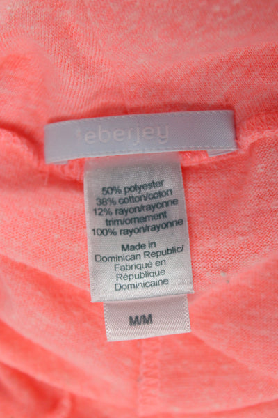 Eberjey Women's Cotton  Crew Neck Pajamas Set Orange  Size M