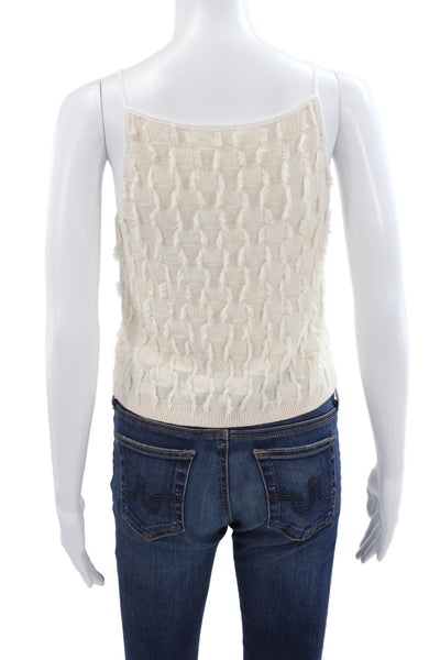 Club Monaco Women Petite Camisole Cropped Beige Linen Blend Boho Size S