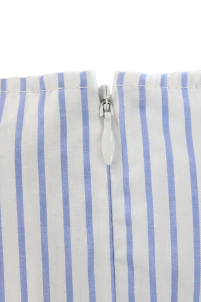 Veronica Beard Womens Light Blue Striped V-Neck Sleeveless Blouse Size 4