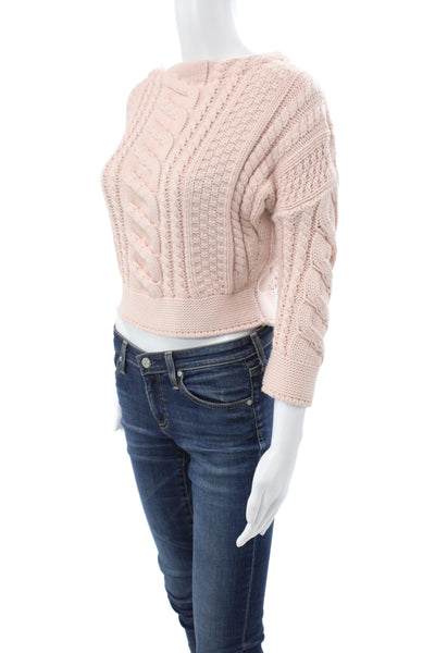 Weekend Max Mara Unisex Pullover Pink Crew Neck 3/4 Sleeve Size M