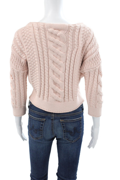 Weekend Max Mara Unisex Pullover Pink Crew Neck 3/4 Sleeve Size M