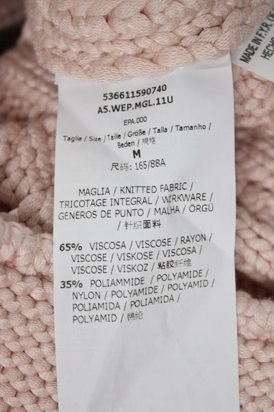 Weekend Max Mara Unisex Pullover Pink Crew Neck 3/4 Sleeve Size M