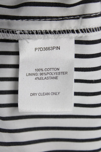 Parker Womens Bohemian Striped 3/4 Sleeve Cotton Blouse Black Size XS