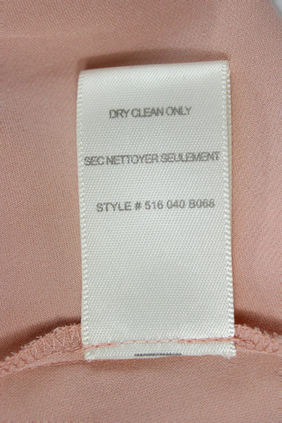 Rebecca Taylor Womens Pink Silk V-Neck Long Sleeve Blouse Size 00 Petite