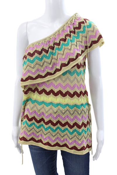 Missoni Women Beige Geometric Bohemian Sleeveless Tunic Drawstring Size S