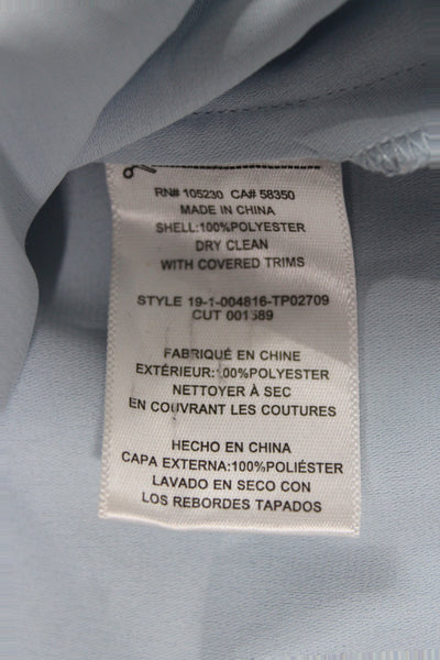 Equipment Femme Womens Striped Short Sleeve Button Up Blouse Light Blue Size M