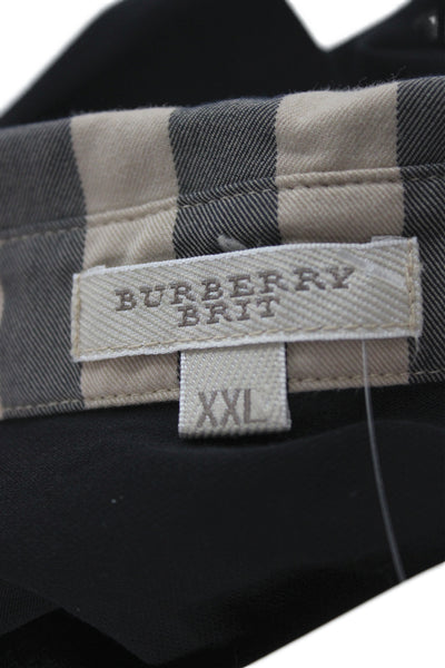 Burberry Brit Women Black Check Collared Short Sleeve Polo Size 2XS