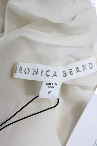 Veronica Beard Womens White Silk Blouse 3/4 Sleeve Bohemian Size 8