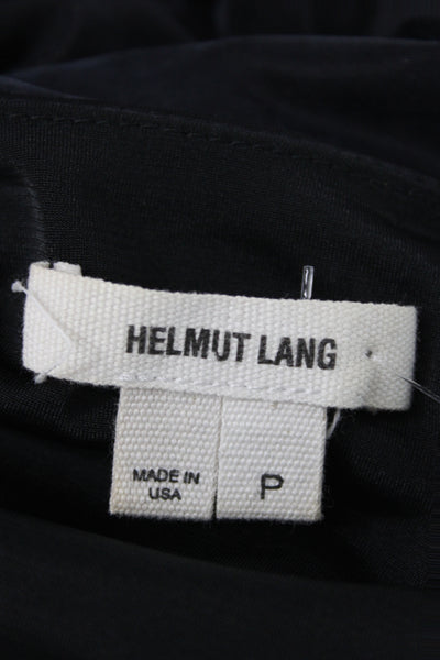 Helmut Lang Women Bodycon Pencil Dress Black V-Neck Short Sleeve Petite Size S