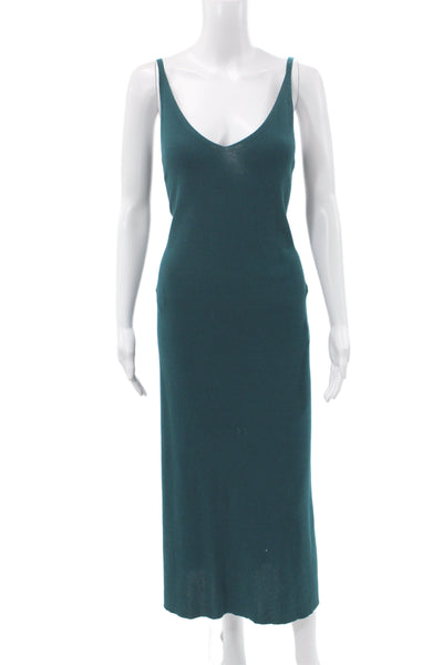 Lafayette 148 New York Womens Green Lace V-Neck Maxi Slip Dress Size S