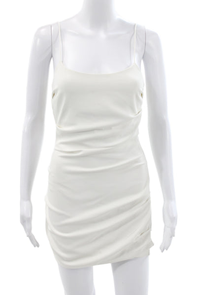 Significant Other Women White Bodycon Slip Dress Mini Zip Polyester Size 4