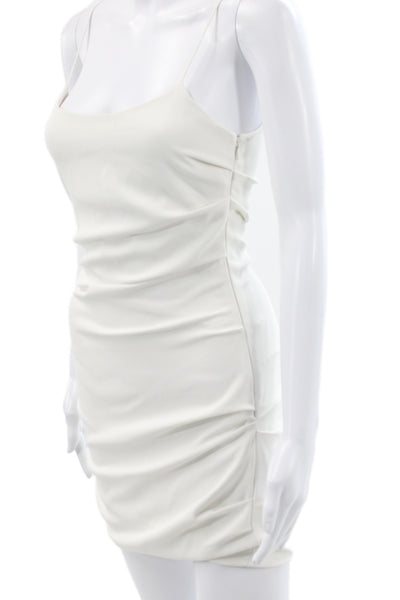 Significant Other Women White Bodycon Slip Dress Mini Zip Polyester Size 4