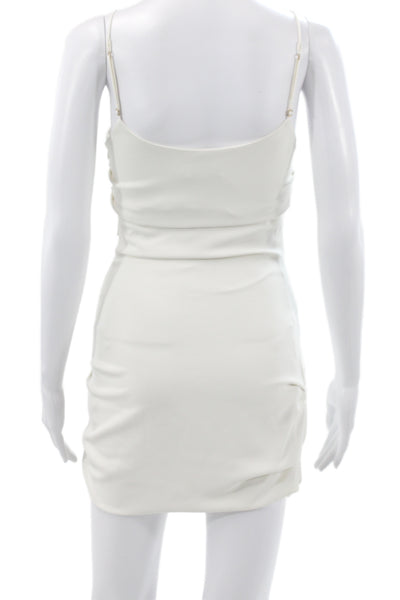 Significant Other Women White Bodycon Slip Dress Mini Zip Polyester Size 4