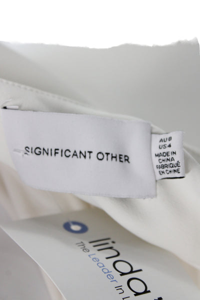 Significant Other Women White Bodycon Slip Dress Mini Zip Polyester Size 4