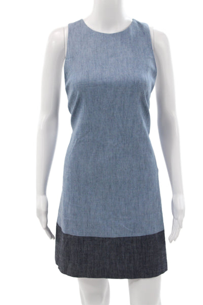 Alice + Olivia Womens Blue Lace Shift Dress Knee Length Sleeveless Size S