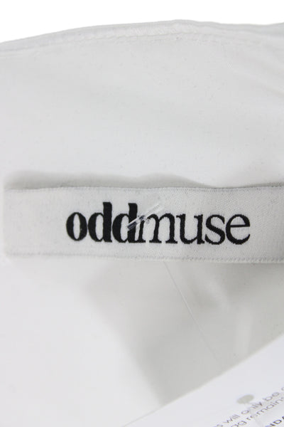 Oddmuse Womens Sheath Mini Dress White High Neck Sleeveless Knee Length Size M