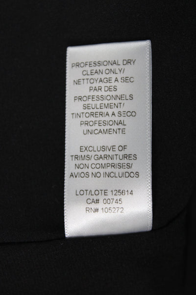 Kay Unger Women Sheath Dress Black Herringbone V-Neck Short Sleeve Size 4