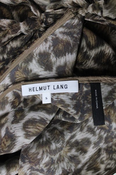 Helmut Lang Womens Silk Brown Leopard Camisole Tie Sleeveless Size S
