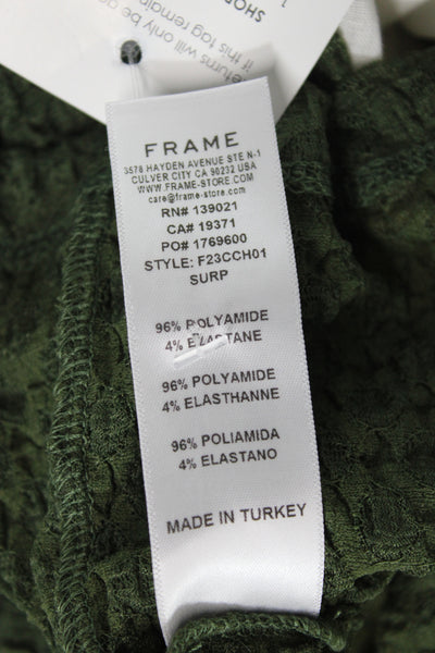 Frame Womens Basic Green Crew Neck Short Sleeve T-Shirt Size XS Petite