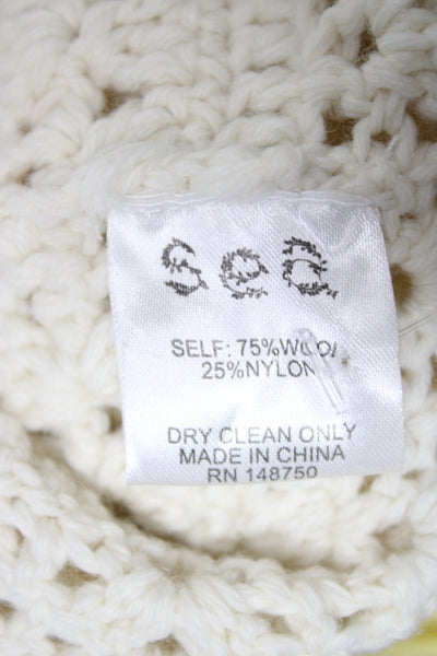 Sea New York Womens White Cropped Bohemian Blouse Short Sleeve Size XS