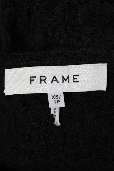 Frame Womens Cropped Black T Shirt Short Sleeve Crew Neck Size XS